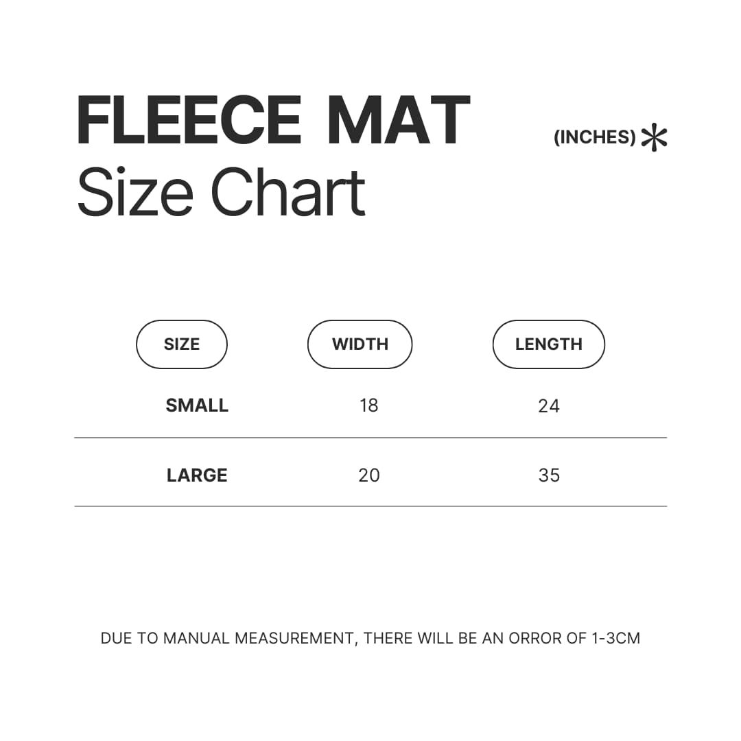 Fleece Mat Size Chart - Danny Phantom Store