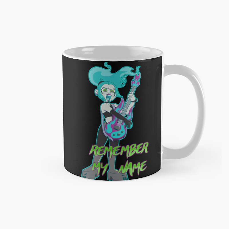Neon Rock Remember My Name Guitar Art Mug