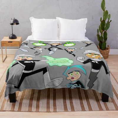 Iconic Danny Phantom Repeating Logo Throw Blanket