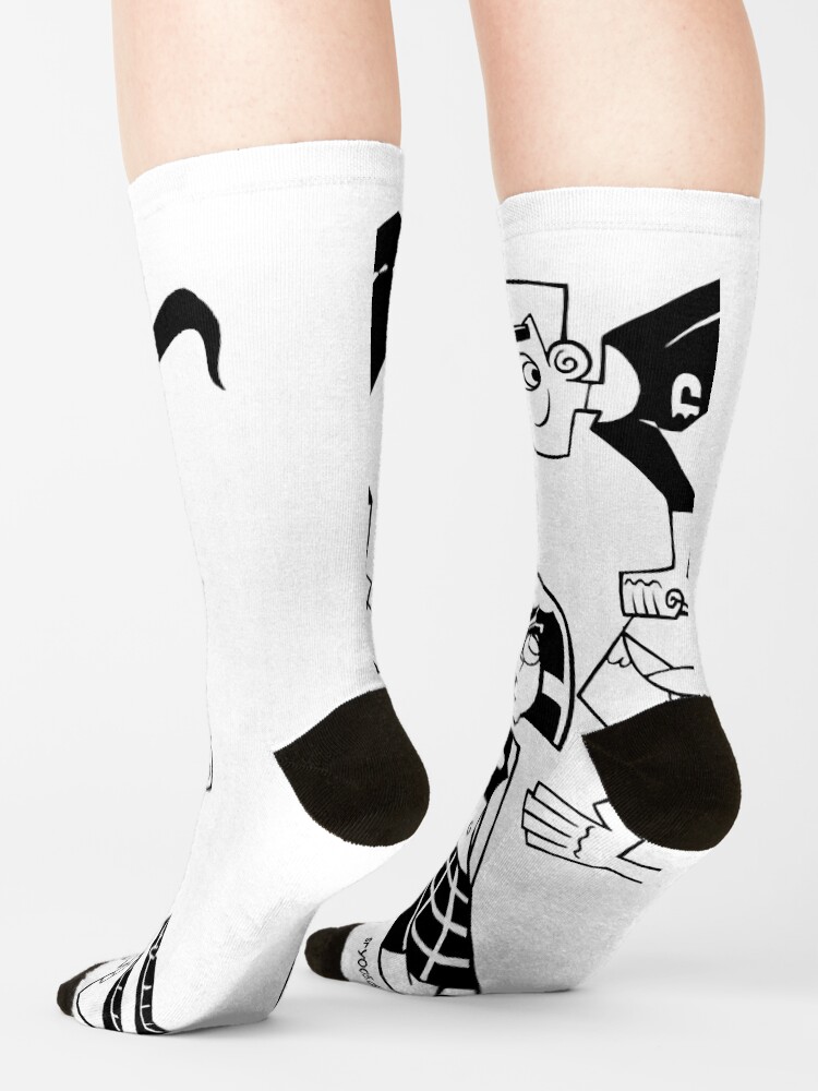 Vintage Danny Phantom Black And White Art Socks - Image 2
