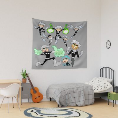 Iconic Danny Phantom Repeating Logo Tapestry