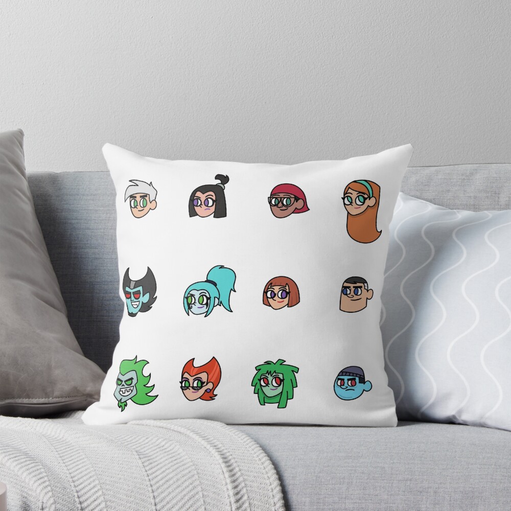 Vintage Danny Phantom Cartoon Throw Pillow