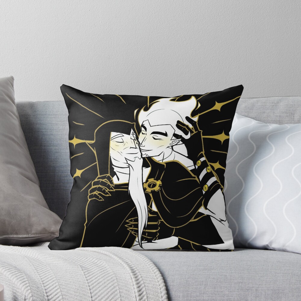 Funny Old Man In Love Gold Version Throw Pillow